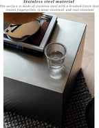 Metal Square Sofa Side Table, Cube End Table Small Coffee Table Industrial Bedside Table Multi-Functional Corner Table for Living Room, Bedroom, Office