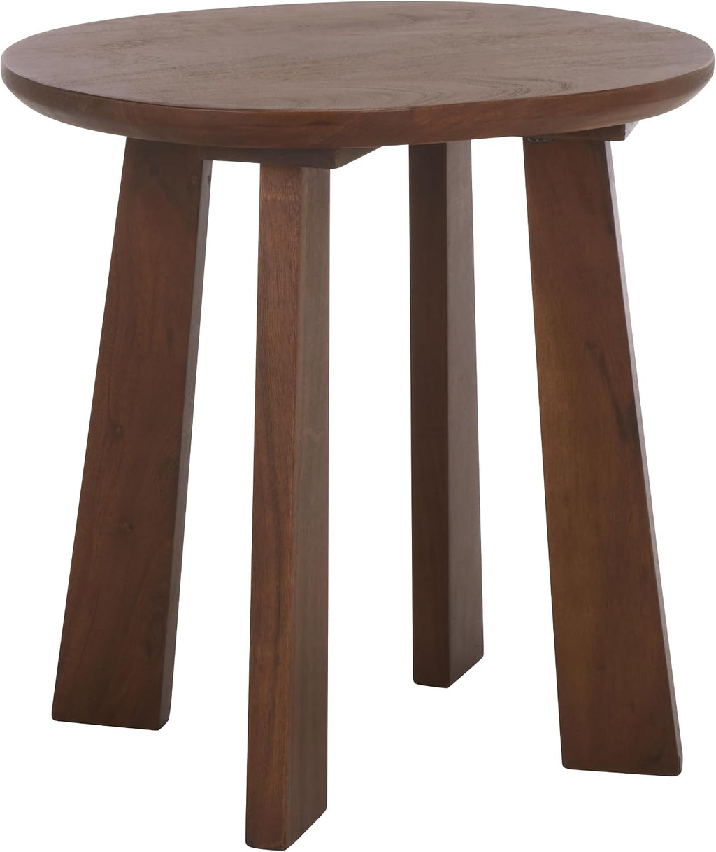SAFAVIEH Home Collection – Zoro Round Wooden Stool, Brown Acacia Wood Accent Stool, Versatile Seating or Side Table for Living Room, Bedroom & Entryway (STL3700A)