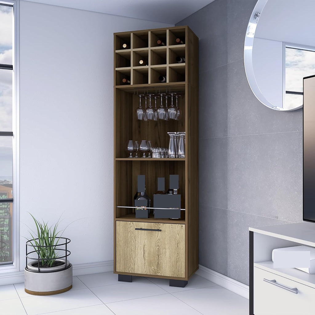 Corner Wine Cabinet Storage Locker, Tall Pantry Sideboard witn 2-Shelf and 1-Drawer,for Kitchen Home