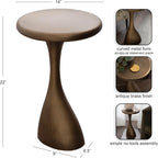 Kate and Laurel Auclair Modern Metal Round Side Table, 14 x 14 x 22, Antique Brass, Sculptural Circle End Table for Use as Unique Bedroom Nightstand or Pedestal Martini Table