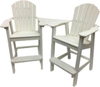 Phat Tommy Recycled Poly Resin Balcony Chair Settee | Durable and Eco-Friendly Adirondack Armchair and Removable Side Table | This Patio Furniture is Great for Your Lawn, Garden, Swimming Pool, Deck.