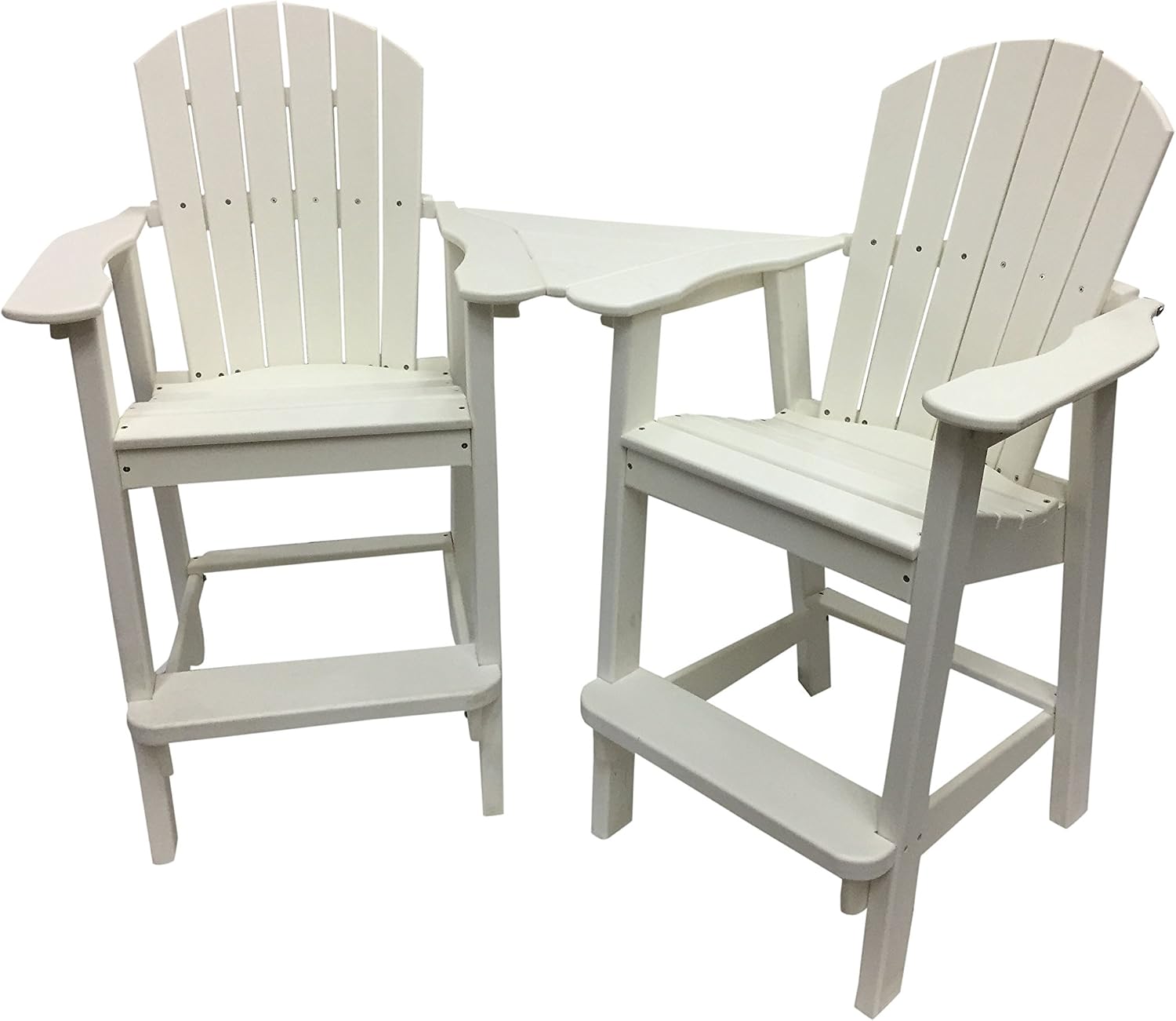 Phat Tommy Recycled Poly Resin Balcony Chair Settee | Durable and Eco-Friendly Adirondack Armchair and Removable Side Table | This Patio Furniture is Great for Your Lawn, Garden, Swimming Pool, Deck.