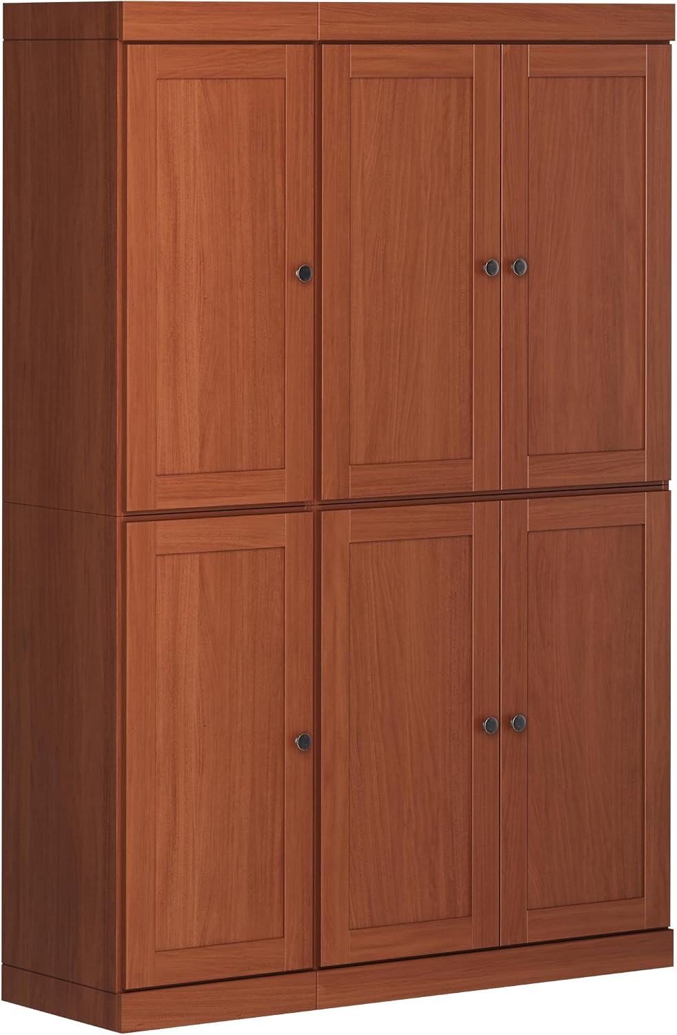 Palace Imports Solid Wood Kitchen Pantry Cabinet 71.5" Tall, 48.5" Wide – Wooden Storage Cabinet w/ 6 Shaker Doors & 8 Adjustable Shelves – Mocha, Renewable Eco-Friendly 100% Wood, Made in Brazil