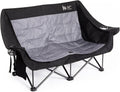 OUTSIDER Double Camping Chair, OversizedCamping Loveseat with Cup Holder, Heavy Duty PortableCamping Couch, Outdoor Double Folding Chair for Patio,Lawn and Garden, Black