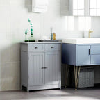 Floor Cabinet with 2 Doors, 2 Drawers and Adjustable Shelf, Freestanding Storage Cabinet for Bathroom,for Kitchen Home