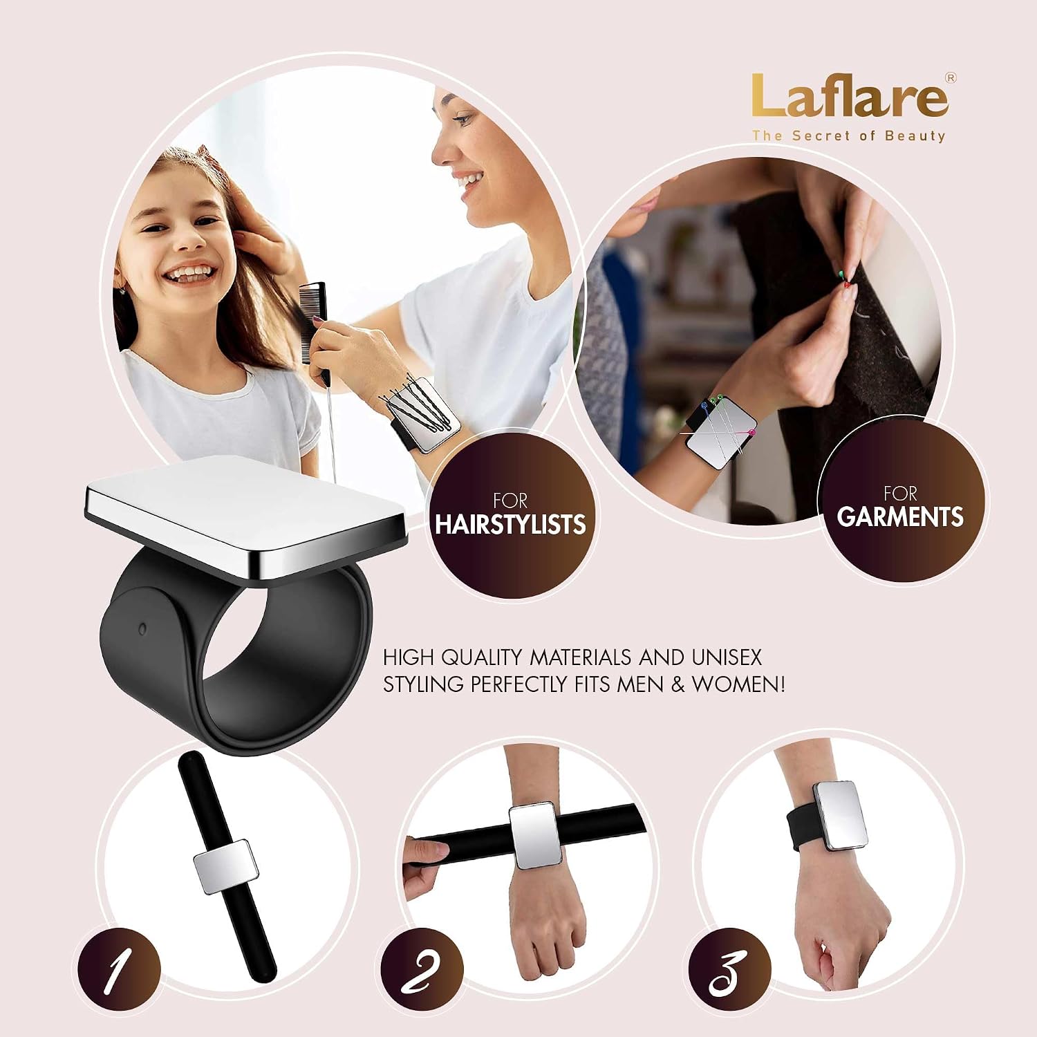Laflare Braiding Rack for Hair with Comb set & Braid Gel Wristband & Hair clip, Hair Rack (Hair Extension Holder with 60 Pegs,) with Hair Braiding Accessories (PPCOM4)