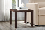 Modern Side Table 20 Inch Square End Table Wood Look Nightstand for Living Room Bedroom Small Space Waterproof Surface Easy Assembly Walnut Finish