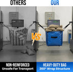 TAILI Extra Large Moving Bags, 4 Pack Blue Heavy Duty Totes For Storage with Visible Window, Wrap Around Handles, Storage Bags for Space Saving, Alternative to Moving Boxes