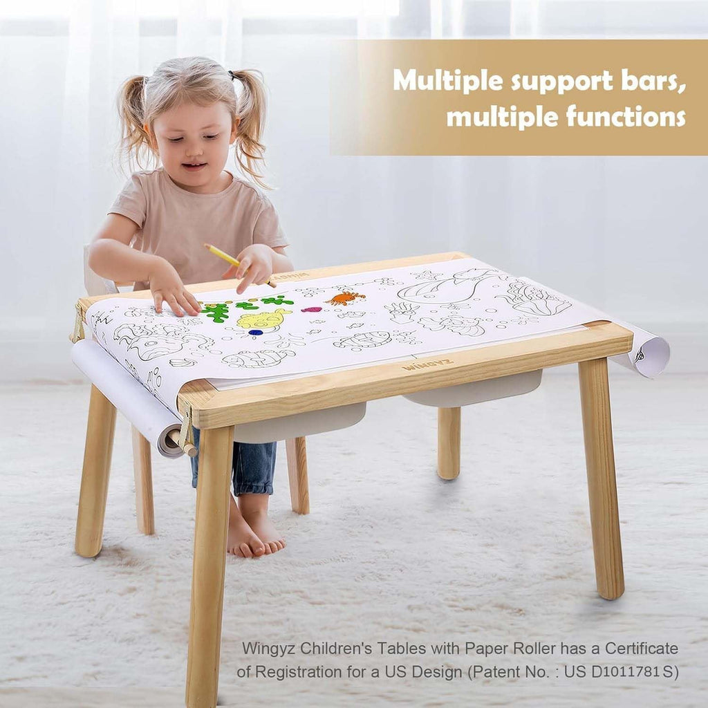 WINGYZ Kids Table for Play Study Dining Toys Storage, Sensory Tables for Toddler, Activity Table with Storage Bins Birthday Gifts for Boys and Girls