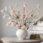 44" Artificial Cherry Blossom Branches for Vase - 4 PCS Faux Long Cherry Blossom Stems, Lifelike Fake Silk Flowers for DIY Arrangements, Table Centerpiece, Office, Home, Farmhouse Decorations (Cream)