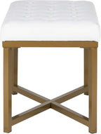 HomePop 24" Tufted Velvet Ottoman Bench - White