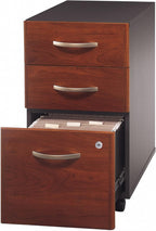 Bush Business Furniture Series C 3 Drawer Rolling File Cabinet in Hansen Cherry, Fully Assembled Under Desk Storage with Wheels for Home and Professional Office