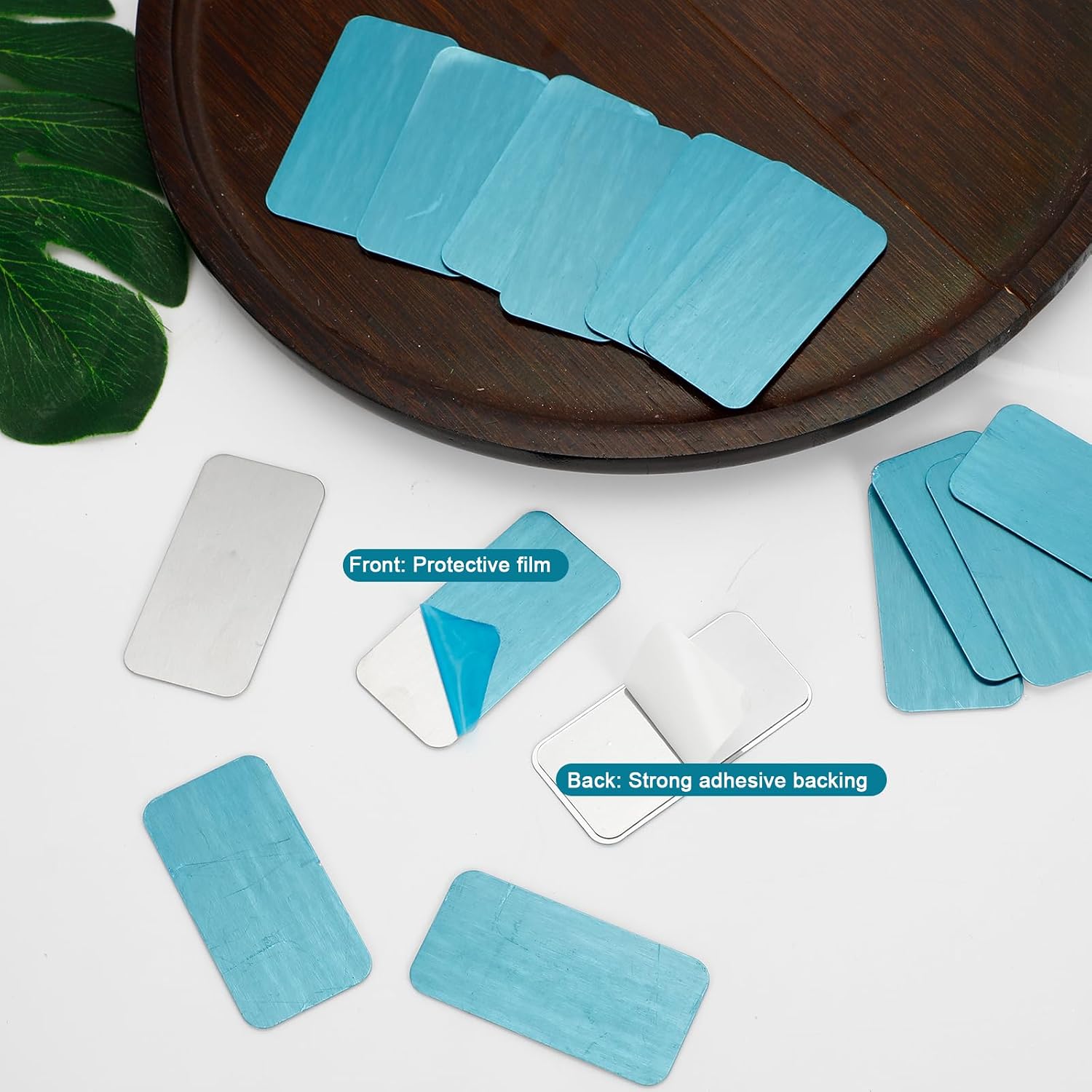 16pcs Under Cabinet Light Magnetic Strip,Adhesive Metal Plate for Magnets,Adhesive Metal Plate Stick-On for Non-Metal Surfaces(Not Magnets)