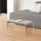 Acrylic C-Shaped End Table, Clear Side Tables for Living Room, Coffee/Drink/Food/Snack Table for Couch, Bedside Nightstand(B,30 * 30 * 55CM)