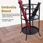 Freestanding Coat Rack with Umbrella Holder,Metal Coat Tree with 12 Hooks for Hanging Coat,Hats,Bag, Black Modern Coat Rack Stand Umbrella Stand for Entryway, Living Room, Bedroom, Office