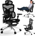 MOJAY Ergonomic Office Chair with Footrest, Big and Tall Desk Chair with Lumbar Support, High Back Home Desk Chair for Long Desk Work, Swivel Rolling Computer Seating with 6D Armrest for Home Office