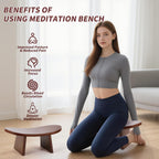 Meditation Bench - Ergonomic Kneeling Stool for Yoga & Prayer, Portable Floor Seating for Home, Office, Travel | Zen & Mindfulness
