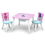 Delta Children Kids Table and Chair Set with Storage (2 Chairs Included), Trolls World Tour