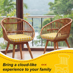 Geetery 4 Pcs Checkered Chair Cushion for Dining 17"x16"x2" Thick Buffalo Plaid Non-Slip Chair Pad with Tie and Removable Cover for Home Outdoor Patio Indoor Seat Cushion (Buffalo Gingham,Yellow)