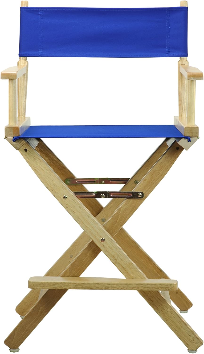 Casual Home 24" Director's Chair Natural Frame with Royal Blue Canvas, Counter Height