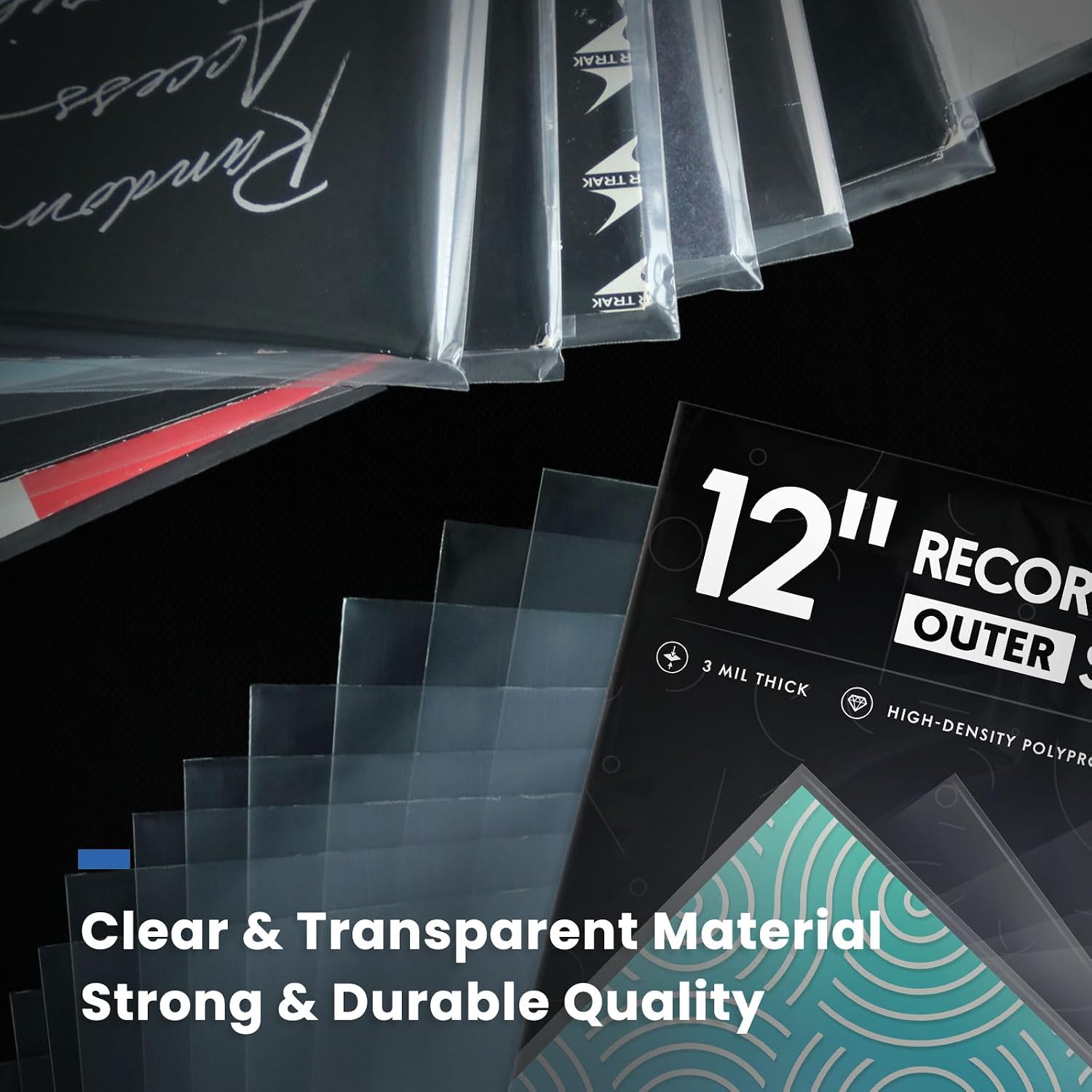 Vinyl Album Covers: 12" LP Vinyl Record Protective Sleeves | Crystal Clear & Durable 3 Mil Thick Record Outer Sleeves, 25 Pcs