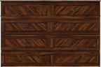 AFI, Alpine Queen Wood Murphy Bed Chest with 6" Mattress, Storage Drawer & Built-in USB Charger, Barnwood