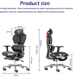 Gaming Chair,Office Desk Chair,Video Gaming Chairs for Home Office | Ergonomic,with High Back Mesh and Adjustable Lumbar,with Footrest,load-bearing capacity of 400 lbs,3D Rotating Headrest