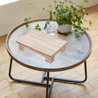 Low Wooden Tea Table, Elegant, Stable, Minimalist Stool, Lightweight Floor Table, Compact for The Windowsill in The Room, Wood Color, 50x28x10cm