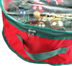TITA-DONG 1Pcs Christmas Wreath Storage Bag,Portable Artificial Wreaths Organizer Container with Dual Zippered Transparent Window & Handles 20 Inch (16inch/1pcs)