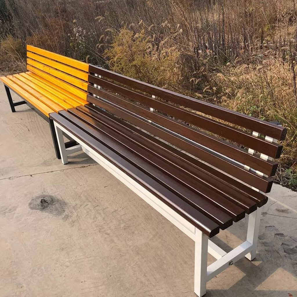 Patio Benches for Outdoors Bench Rest Area Shoe Changing Stool Solid Wood Back Outdoor Courtyard Square Seat Park Row Chair Garden Benches for Outdoors