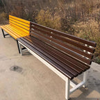 Patio Benches for Outdoors Bench Rest Area Shoe Changing Stool Solid Wood Back Outdoor Courtyard Square Seat Park Row Chair Garden Benches for Outdoors