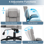 High Back Fabric Office Chair, Ergonomic Computer Desk Chair with Adjustable Headrest & Flip-up Armrests, 120° Tilt Rock Function, 400 lbs Weight Capacity for Home Office & Lumbar Support