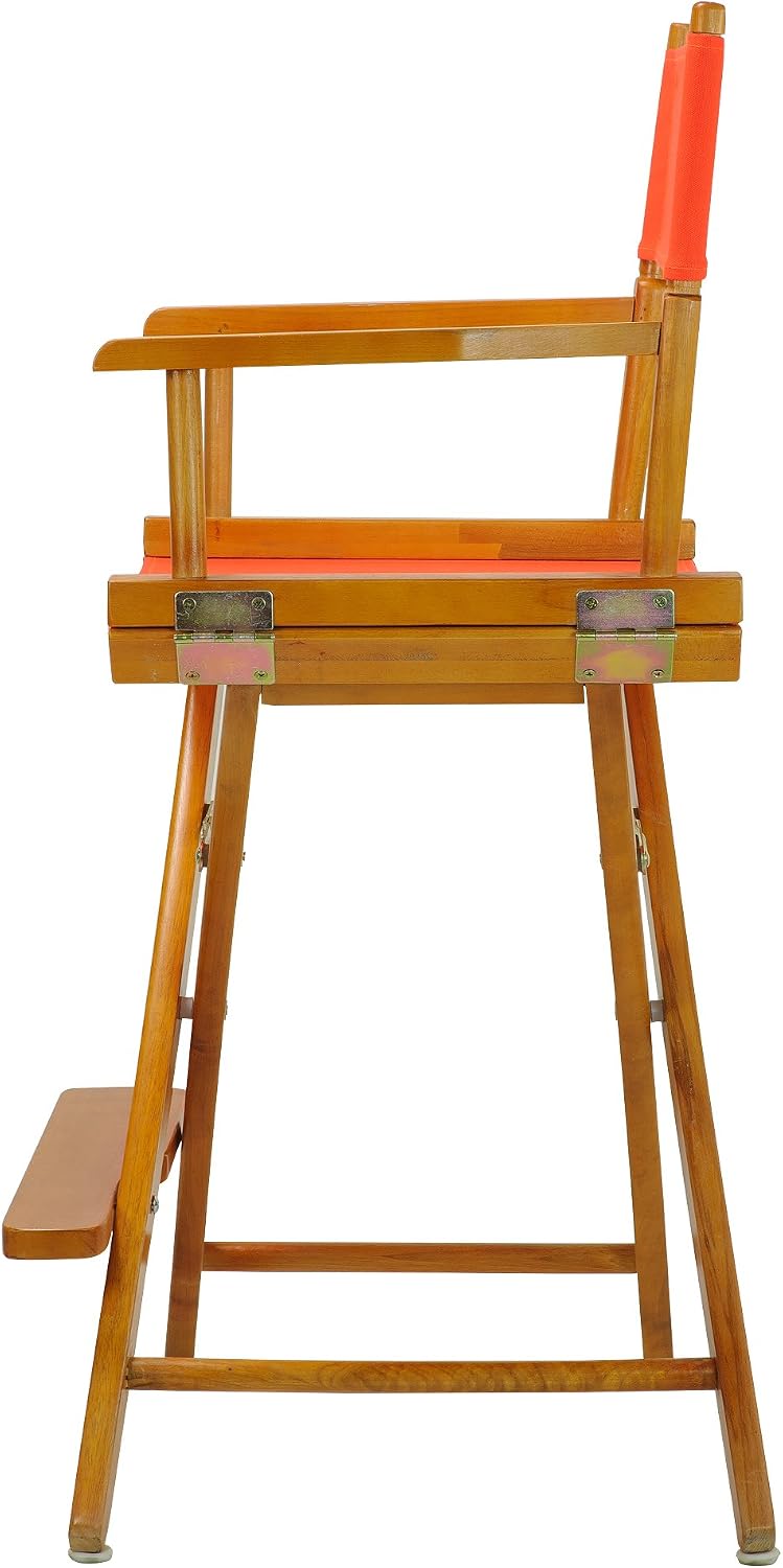 Casual Home Director's Chair ,Honey Oak Frame/Orange Canvas,24" - Counter Height