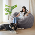 MAXYOYO Giant Bean Bag Chair Bed for Adults, Convertible Beanbag Folds from Lazy Chair to Floor Couch Bed, Large Floor Sofa Couch, Big Sofa Bed, High-Density Foam Filling, Machine Washable Cover