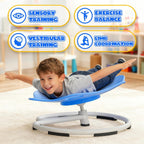 Spinning Chair for Autistic Kids, Sensory Swivel Chairs, Sit and Spin Sensory Toys with Grippable Handle Design, Trains Body Coordination, Autism ADHD Chairs Indoor Outdoor Play Equipment (Blue)