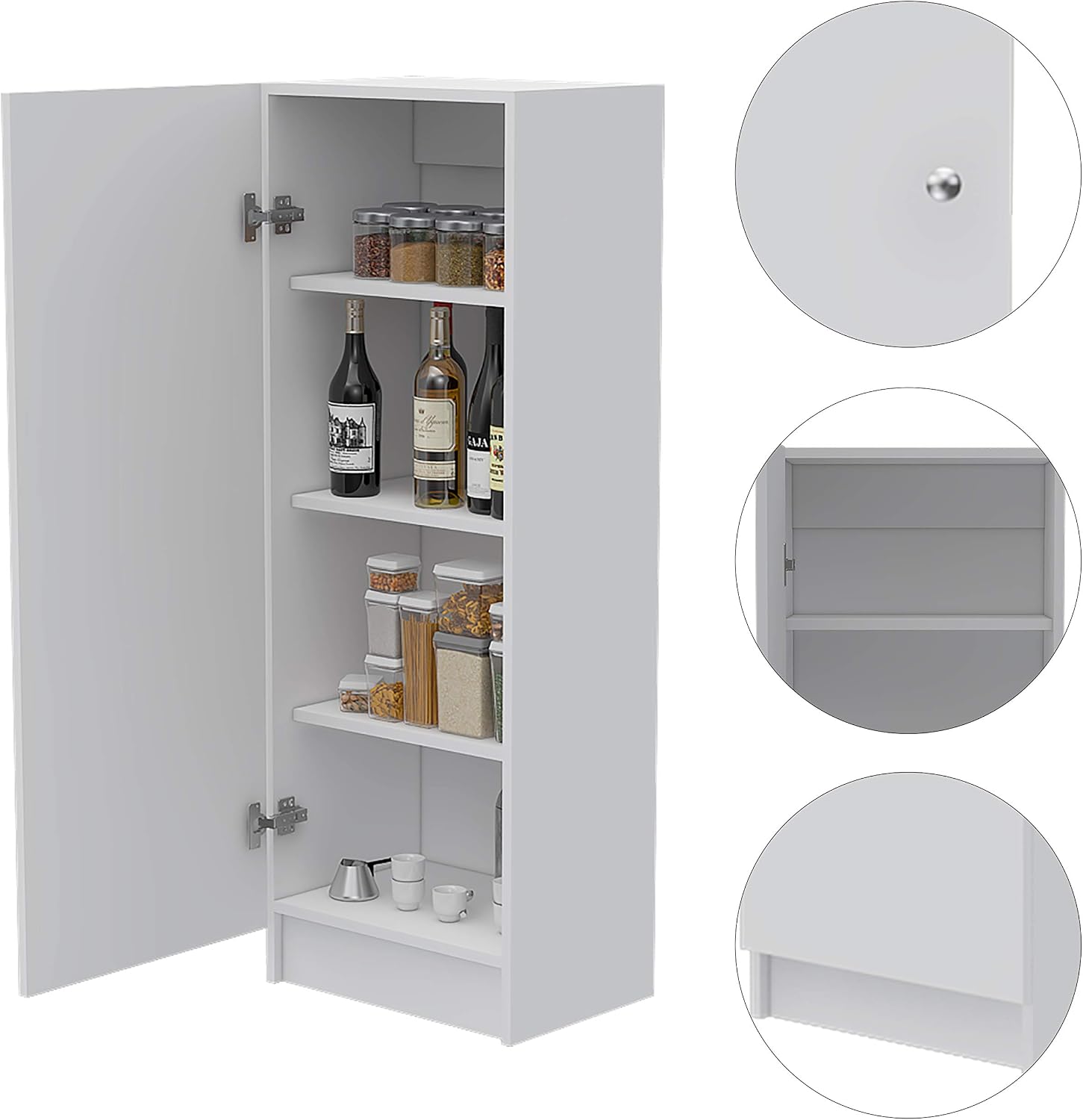Richmond Rectangle Pantry Cabinet White