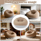 Inflatable Bean Bag Chairs for Adults with Electric Air Pump, Floding Portable Blow Up Couch, Inflatable Lazy Sofa for Outdoor, Movie Nights, Camping and Room (2pcs-Brown)