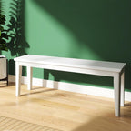 Dining Bench Wood Solid Oak Wooden Bed End＆Entryway Bench for Bedroom Living Room Kitchen(White)