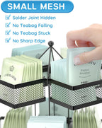 Tea Bag Organizer, Tea Bag Storage Holder Spinning Carousel 96 Teabags Container, Lazy Susan Coffee Creamer Sweetener Tea Caddy for Kitchen Counter Cabinet Pantry Shelf Organizer