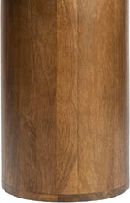JONATHAN Y Milos Natural White Marble Square Top End Table with Honey Wood Cylinder Pedestal Base, 18" Modern Side Table for Living Room, Bedroom, and Small Spaces END5004B
