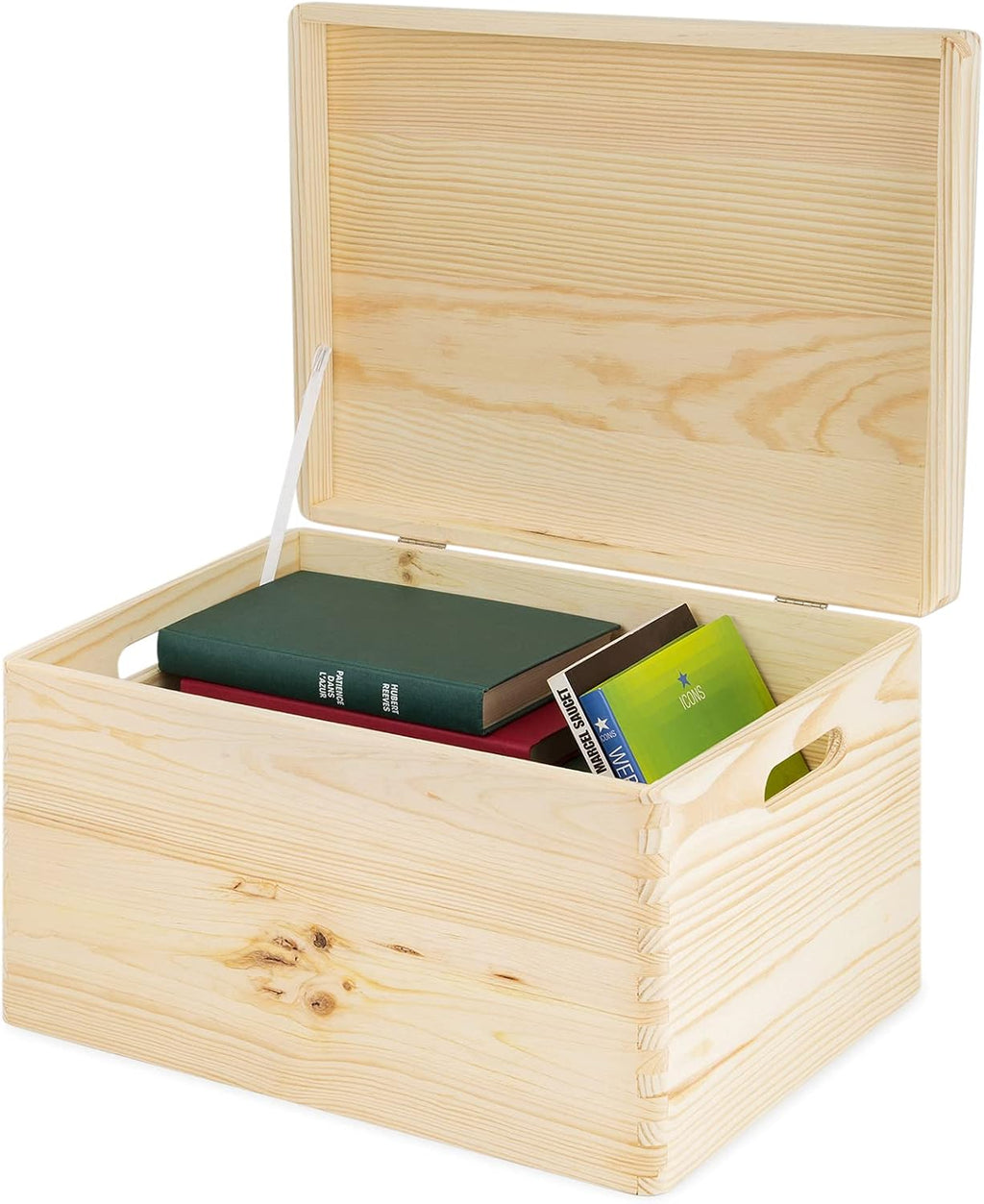 Compactor ran6481 Box with Lid, Raw Wood, 40 x 30 x 23 cm