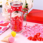 FEPITO 214Pcs Acrylic Hearts Red Pink Heart Valentines Day Vase Filler 0.87Inch Heart for Valentine's Day Table Home Decorations Wedding Decorations