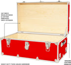 Rhino Trunk & Case Classic Large Trunk - 32"x18"x14", 1500+ lbs Capacity - Many Colors, Soft-Close Lid. Strong, USA Made Summer Camp Footlocker and Secure College Dorm Storage Chest