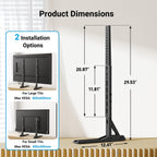 PERLESMITH Universal TV Stand Mount for 20-75 Inch TVs, Height Adjustable Table Top TV Stand, Great Load-Bearing Replacement TV Legs with Steel Holds up to 110lbs, Max VESA 800 x 600mm PSTVS01