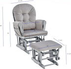 GOWE Mason Glider and Ottoman Gray Wood and Light Gray Fabric