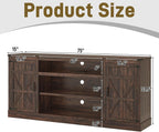 XVD 75" Farmhouse Coffee Bar Cabinet with Charging Station, Sideboard Buffet Cabinet with Large Storage, Wood Buffet Storage Cabinets with Adjustable Shelves for Kitchen, Living Room, Brown
