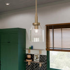 Kichler Madden 1-Light Mini Pendant Light Fixture with Clear Glass Shade in Champagne Bronze, Sloped Ceiling Compatible for Kitchen Island Hanging Lighting (15" x 7 "), 52725CPZ