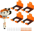JNIHEEP Garage Organizer Trimmer Rack, Garden Power Tool Hanger Weed Whackers Holder Wall Mounted for Grass Trimmer, Hedge Trimmer, Garage Trimmer, Garden Tools,4 Pack(Orange)