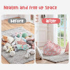 Stuffed Animal Storage Bean Bag Chair Cover Only for Kids Girls Toddler, Large Beanbag Chair Without Filling for Organizing Children Soft Plush Toys