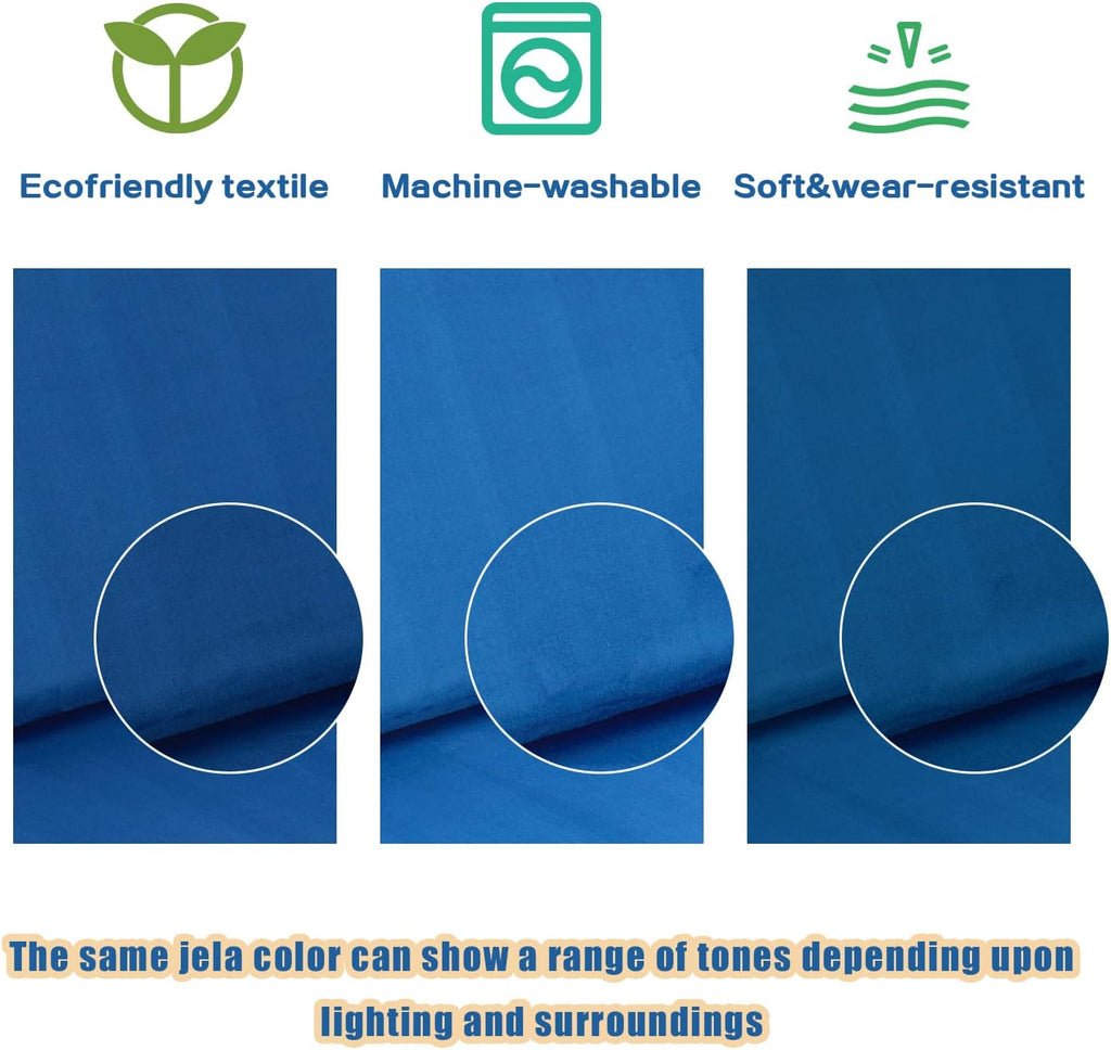 jela Kids Play Couch Extended Size 8PCS for Family, Floor Sofa Modular Funiture for Kids Adults, Playhouse Play Set for Toddlers Babies, Modular Foam Play Couch Indoor 66" x 33" x 22" Navyblue | durable foam
